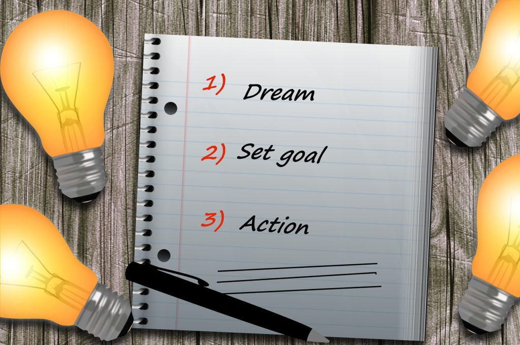 Setting goals so that you can follow through on self improvement plan which takes a lot of discipline