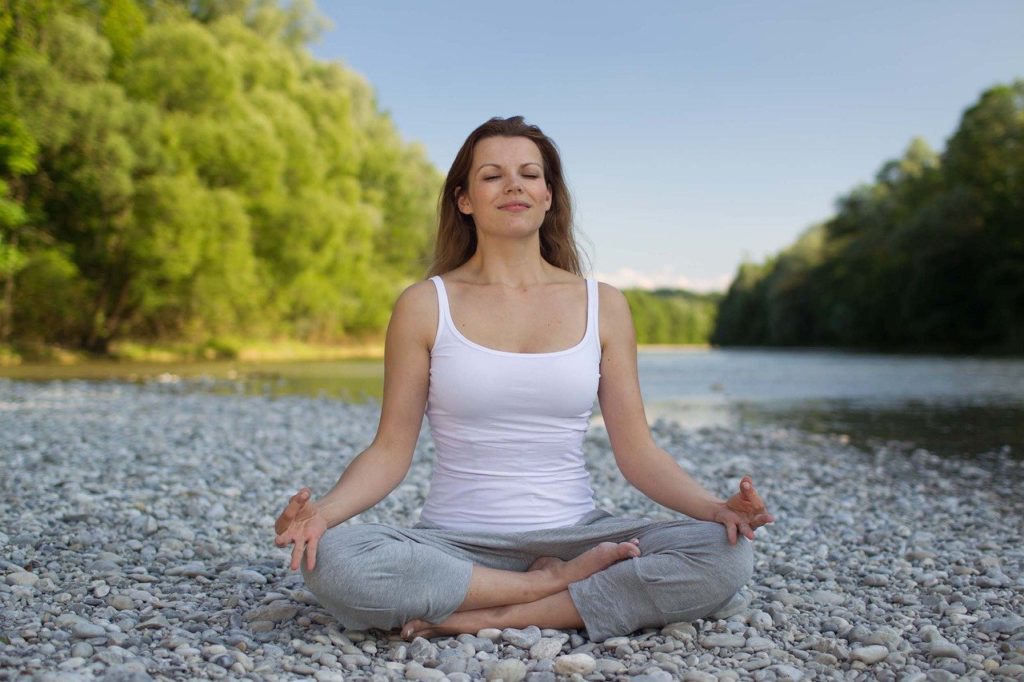 Woman practicing meditation