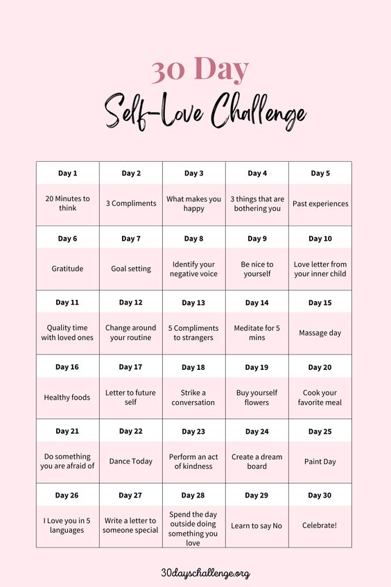 30 Day Self Love Challenge 